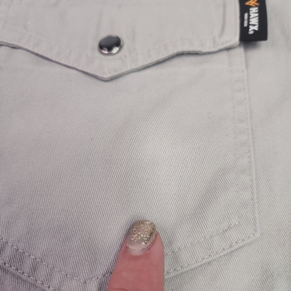 Hawx Work Gear Mens Grey Pearl Snap Western Long Sleeve Shirt Size Small - Picture 11 of 14